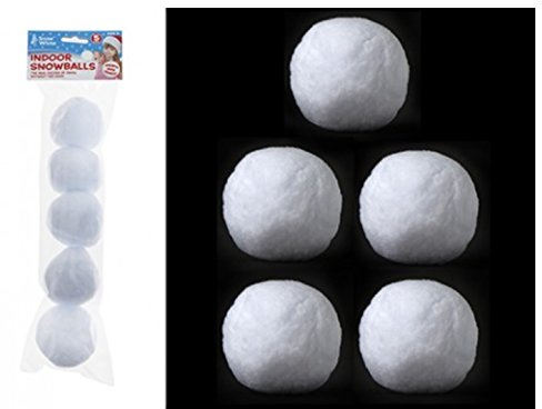 PARTYRama PMS 5PC INDOOR SNOWBALLS IN BAG WITH HEADER CARD