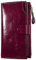 PARVENZA Portefeuille Femme RFID Blocage, Grande Capacité en Cuir Ciré, 21 Emplacements Cartes, Fermeture à Pression, Compatible Téléphone, Design Élégant et Sécurisé Violet