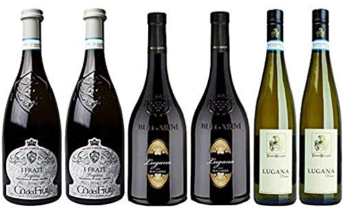 Probierpaket Lugana, I Frati, Bulgarini, Limne | Weißwein aus Venetien | 6 x 0,75 L | trocken