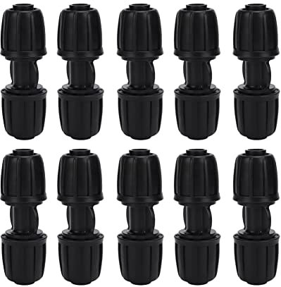 Famus Raccordo per irrigazione a Goccia da Giardino Straight Water Connector per Tubo PE 16mm 10Pcs