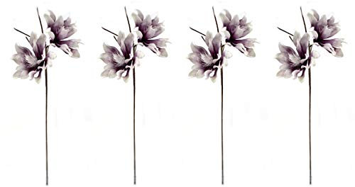 DARO DEKO Kunstblume 100cm Magnolie rund in lila 4 Stück