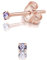 Orecchini Punto Luce Argento 925 Placcato Oro Rosa con Brillantini di Cristallo Lilla/Lavanda 2 mm - Punto Luce Oro - Orecchini Colorati - Punti Luce Orecchini Donna Oro Rosa