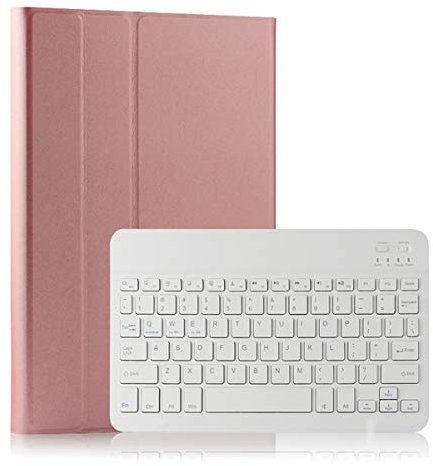 Tastatur Hülle für Samsung Galaxy Tab S5E T720/T725 10.5 Zoll, Claelech Flip Leder Rückseite Gehäuse Schutzhülle, magnetisch Abnehmbarer Bluetooth Tastatur mit QWERTZ Layout (Champagner)