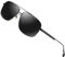 ATTCL Vintage Herren Polarisierte Sonnenbrille Fahrerbrille Rechteckig Metallrahmen UV400 SchutzQL2022 Black+grey