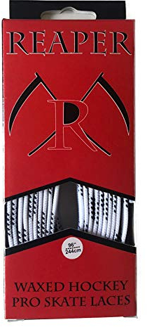 Reaper Hockey Senkel PRO Waxed - WEIß 120 (305cm) - 1 Paar gewachste Schnürsenkel für Schlittschuhe