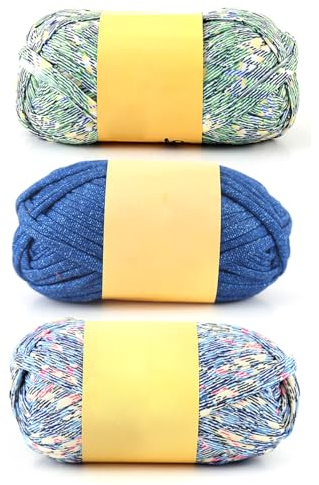 iSuperb 3 Pack Textilgarn zum Häkeln und Stricken,Strickgarn, weiches Kerngarn,Fabric Cloth T-Shirt Yarn,für Teppiche Decke und Kunsthandwerk (B)