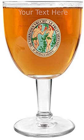 Hoegaarden Verre à bière belge avec gravure personnalisée Motif fruits interdits
