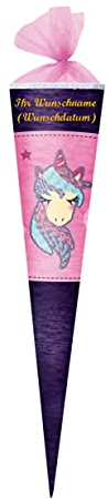 Herlitz Schultüte mit Namensgravur - Zuckertüte - 70cm - rund - Einhorn