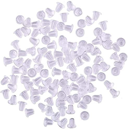 N-K Orecchini in silicone con chiusura anti-caduta, con chiusura a clip, per prevenzione verso il basso, circa 100 pezzi, in resina, design pratico e durevole.