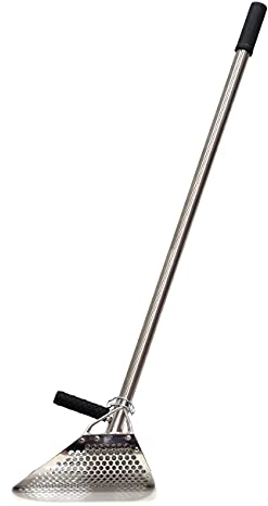 Pala Sand Scoop Empotec SE-2 con Asta da 120 cm Setaccio Sabbia Mare Metal Detector Acciaio Inox Traforata Ottima Qualità