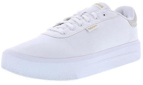 adidas Women's Court Platform Tennis Shoe, White Gold Metallic Black, 6 UK