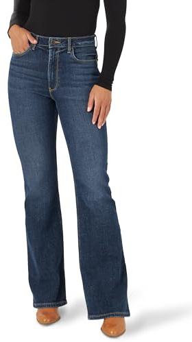 Wrangler Women's High Waisted Fierce Flare Jean, Brockton, 12-32