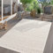 TT Home In-& Outdoor Teppich Wetterfest Balkon Küche Wohnzimmer Boho Skandi Design, Farbe:Creme, Größe:80x150 cm