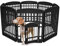 Iris Ohyama Welpenauslauf mit 8 Paneelen und abschließbarer Tür, H90cm, Schwarz, Katzengehege, Hundebox, Für Outdoor, Indoor, Welpenlaufstall, Hundezaun, Welpenzaun, Laufstall Hund, CI-908