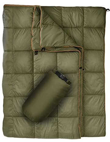 GLORSIGN Geschwollene Outdoor-Campingdecke, leichte Daunen-Alternative, flauschig, bedruckt, Camping, groß, ultra-warm, Hängematte, Oberseite, Steppdecke, wasserdichte Decke für Reisen, Picknick,