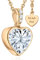Halskette Damen Rosegold Herzkette Rose Gold Kette vergoldet Engelsflügel Damenkette Ich Liebe Dich Herz-Anhänger Rosegoldschmuck Schmuck Geburtstag Valentinstag Jahrestag Geschenke Frauen Freundin