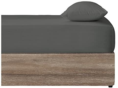 Lenzuolo con angoli king size (25 cm) con tasca profonda – lenzuola in microfibra antracite, traspirante, resistente allo scolorimento e alle pieghe, angoli elasticizzati, materasso e lenzuolo