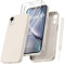 Qasyfanc HandyHülle für iPhone XR Hülle Silikon case mit 2 Stück Schutzfolie, Ultra Microfiber TPU Flüssig silikon mit Kameraschutz Kratzfeste Rundumschutz Schutzhülle 6.1'' - Khaki
