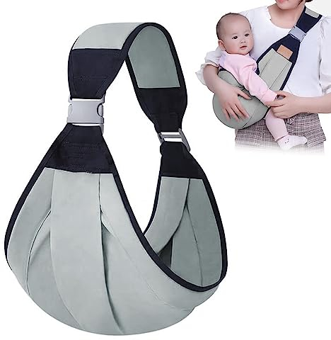 Roysmart Baby Tragetuch Verstellbare, Multifunktionale Babytrage, Tragetuch Neugeborene, Atmungsaktive Baby Tragetuch,Verstellbare Babyträger für Babytrage Kleinkinder bis 20Kg (Grau)