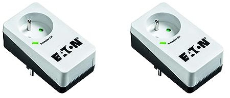 Eaton Multiprise/Parafoudre - Eaton Protection Box 1 FR - PB1F - 1 Prise FR - Blanc & Noir (Lot de 2)