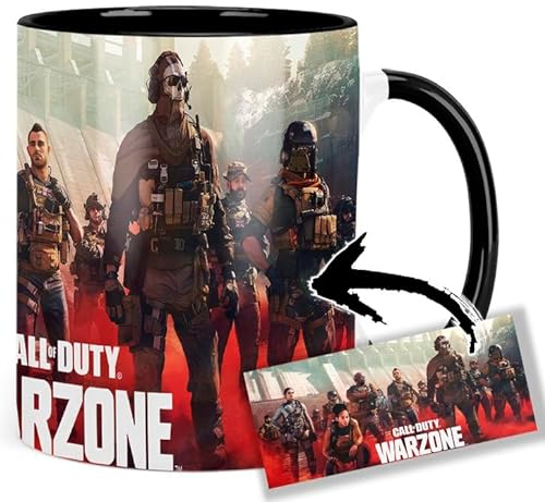 Call Of Duty Warzone Tasse Innen & Henkel Schwarz Keramikbecher Mug