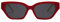 Damen Persönlichkeit Hip Hop Metallkette Sonnenbrille Mode Polygon Kleine Rahmenbrille Blaulichtfilter Brille Kinder Rund (Red, One Size)