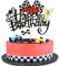 1Pc Race Car Happy Birthday Cake Topper Glitter Traffic Light Trophy Flag Helmet Racing Car Cake Picks for Let's Go Racing Theme Baby Shower Boys Birthday Party Decorations Supplies