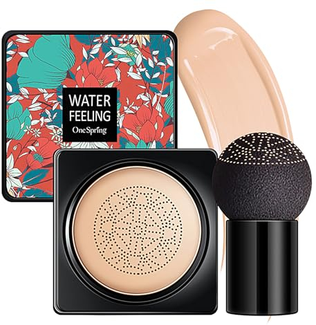 CC Cream Air Cushion Foundation Volle Deckkraft Grundierung Und Pilz Luftkissen CC Creme, Luftkissen Make Up, Feuchtigkeitsspendendes Foundation Puder, Creme Concealer, 20ml