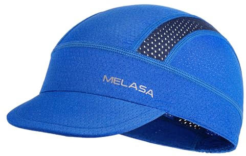 MELASA Fahrrad Cap, Kühlende Skull Cycling Cap Unterhelmmütze mit Sonnenblende, Sonnenschutz UV Rennrad MüTze Fahrradkappe für Männer Frauen