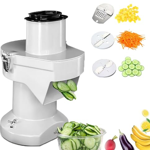 Picadora De Verduras Comercial, Cortadora/Rebanadora/Trituradora Automática De Frutas Y Verduras Totalmente De Aluminio - 180 Kg/H, Arranque Con Un Botón, Entrada De Alimentación De 88x58mm