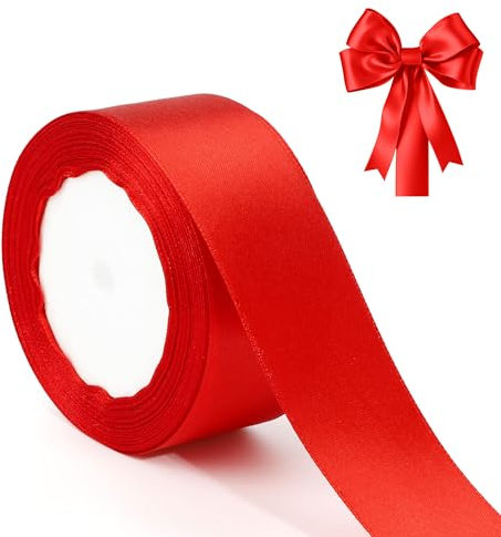 Schleifenband Rot Geschenkband Rot 4cm 23m Rotes Band Geschenkband Hochzeit Satinband Rot Geschenk Schleifenband Weihnachten Rotes Geschenkband Rotband Weinachten Satinband Taufe und Geburtstag