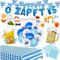 Oktoberfest deko Set,Bayrische Deko,O’ZAPFT IS  luftballons Girlande + 10m Wimpelkette+Tischläufer+20 Servietten + 18 XXL Bedruckte Latex-luftballons +17 Foto-Requisiten-Set+2 XXXL Folienluftballons