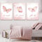 AWKFHF Islamische Rosa Schmetterling Arabische Kalligraphie Poster Leinwand Bilder Leinwand Malerei Poster Kunstdruck Wohnzimmer Schlafzimmer Wand Deko (3X50X70CM,ohne Rahmen)
