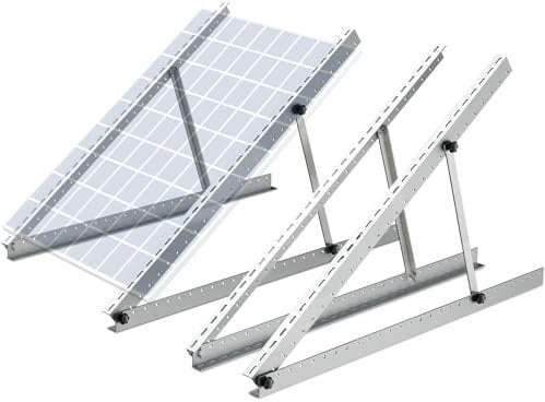 Besdiyart 4 Stück Solarmodul Halterung, 114cm Alu Photovoltaik Befestigung Set Einstellbarer Winkel für die Installation von 2 Solarpanels, Flachdach- und Bodenhalterungen für 100W-600W Solarmodule