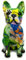 FUNSXBUG Bunte Kunst Französische Bulldogge Statue Hund Figuren Skulptur Sammlerstücke Home Office Desktop Decor Outdoor Garten Display Dekoration Harz (Farbe 2)