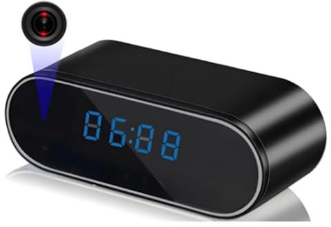 HOTAPEPU Full HD Mini Clock Mini Camera With Movement Handles, Night Vision For Home Surveillance And Office, Wi-Fi, 1080p