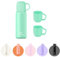 Thermal Flask With Cup 538ml/18.6oz for Hot Drink, Vacuum Insulated, Cold Water Bottle Thermo Coffee (Green, Set)
