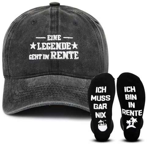 SATINIOR 2 Stück Ruhestand Geschenk inklusive 1 Baseballkappe und 1 Paar Socken Lustiges Geschenk für Rentner für Vater, Ehemann, Opa, Onkel, Freunde und Kollegen