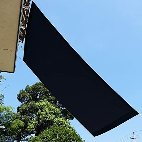 Waterproof Rectangle Shade Sail 1.7M x 3.4M Dustproof and Windproof Canopy with Fixing Kit for Outdoor Patio Lawn Pergola and Decking Black