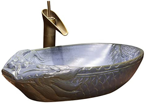 CCKUHN Lavabo sous Plan Lavabo Vasque Lavabo en céramique personnalisé Lavabo à Poser pour Salle de Bain à Domicile Lavabo Artistique Lavabo de Salle de Bain