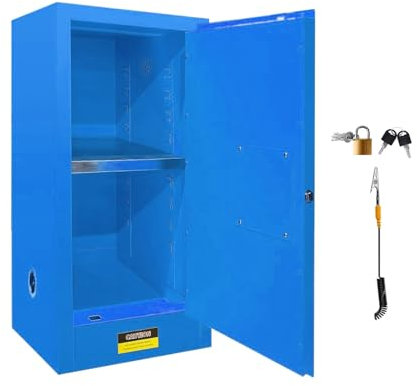 QMNUZCFD Feuerlöscherkabinett 89x59x46cm, 45 Liter Industrie Brandschutz mit verstellbarem Regal, for Industrie und Haushalt, Feuerlöscherkabinett(Blue)