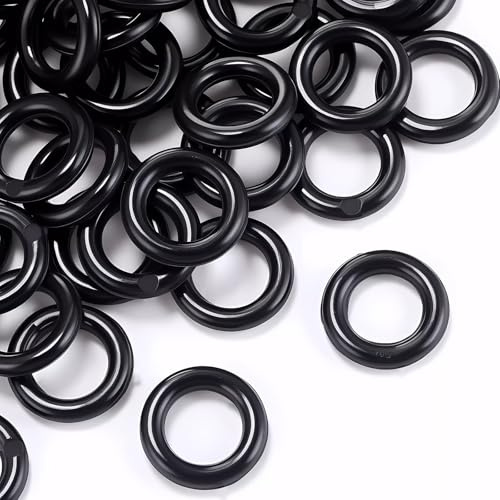 Boao 100 Pcs Roman Shade Rings, Plastic Rings for Craft, 16mm, Black | Sturdy Plastic O-rings, Blind Curtain Rings for DIY Cafe Drapery Windows