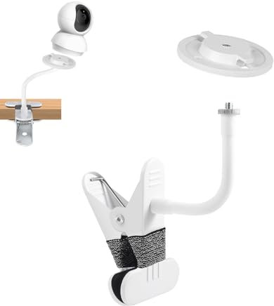 Lonnky Flexible Clip Mount for TP-Link Tapo C200/C210/C220/C230 Cameras, 15cm Adjustable Gooseneck Clamp Holder for Indoor Outdoor Security and Baby Monitor Use