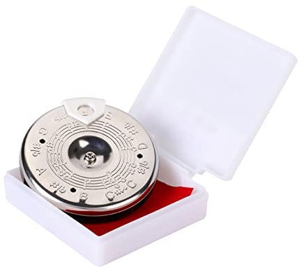 GBSCLOVER Stable Pitch Pipe Tuner, Chromatisches Stimmgerät, Praktisches Musik-Stimmzubehör für Bass, Violine, Ukulele, Gitarre, Stimmgerät mit Aufbewahrungskoffer, 6,5 x 7 x 1,5 cm