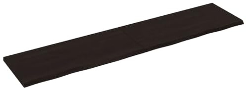 Qnhdfrt Tischplatte Eiche Dunkelbraun 220x50cm massiv klappbar als Arbeitsplatte Küche oder Outdoor Tischplatte für Esszimmer Balkon und Gastro
