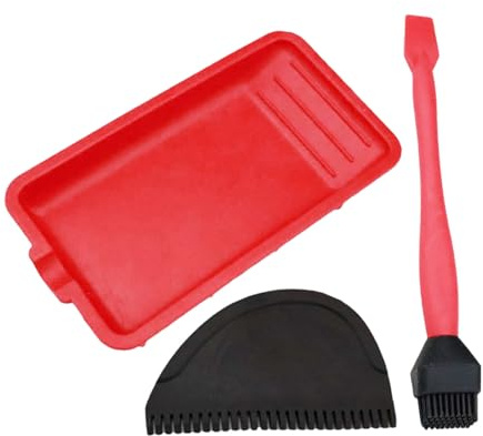Silikonkleber-Set – Holzleim-Applikator 20 x 15 cm, Tischlerwerkzeug, Set ohne Kleber, kompletter Streicher | Robuste Bürsten und wiederverwendbare Ablage für die Verarbeitung von