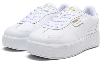 PUMA Women's Palermo Elevata Leather Trainers, White, 8 UK