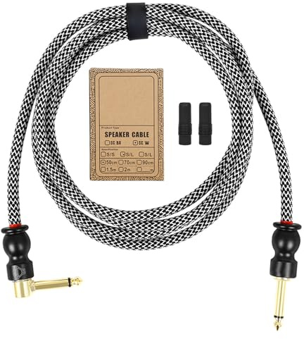 Guitar Amplifier Cable 6.35mm to 6.35mm Amps Leads Cord for Studio Monitors Bass Keyboard Mixers Instrument Leads for ELectric