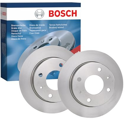 Bosch BD1102 Brake Disc Set - 250 mm Solid Discs - Rear Axle - ECE-R90 Certified - Reliable Braking, Stable Performance, Corrosion Protection - 1 Set of 2 Discs
