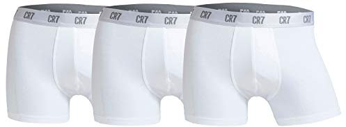 CR7 CRISTIANO RONALDO Herren Enganliegende Boxershorts (3er-Pack), Weiß, S